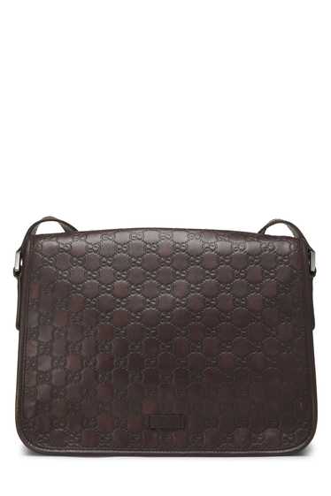 Brown Guccissima Flap Messenger Send in SMS Send i