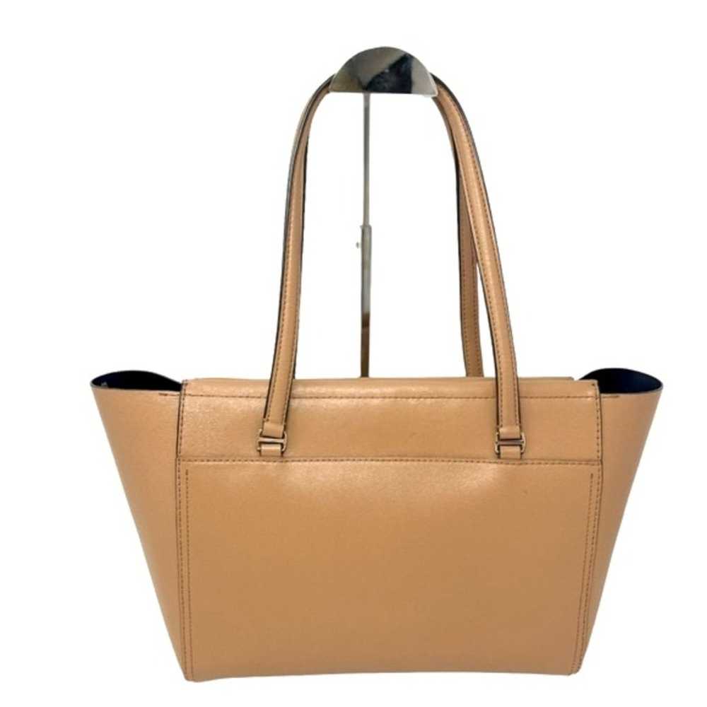 Tory Burch Parker Tote Leather Shoulder Bag Tan C… - image 2