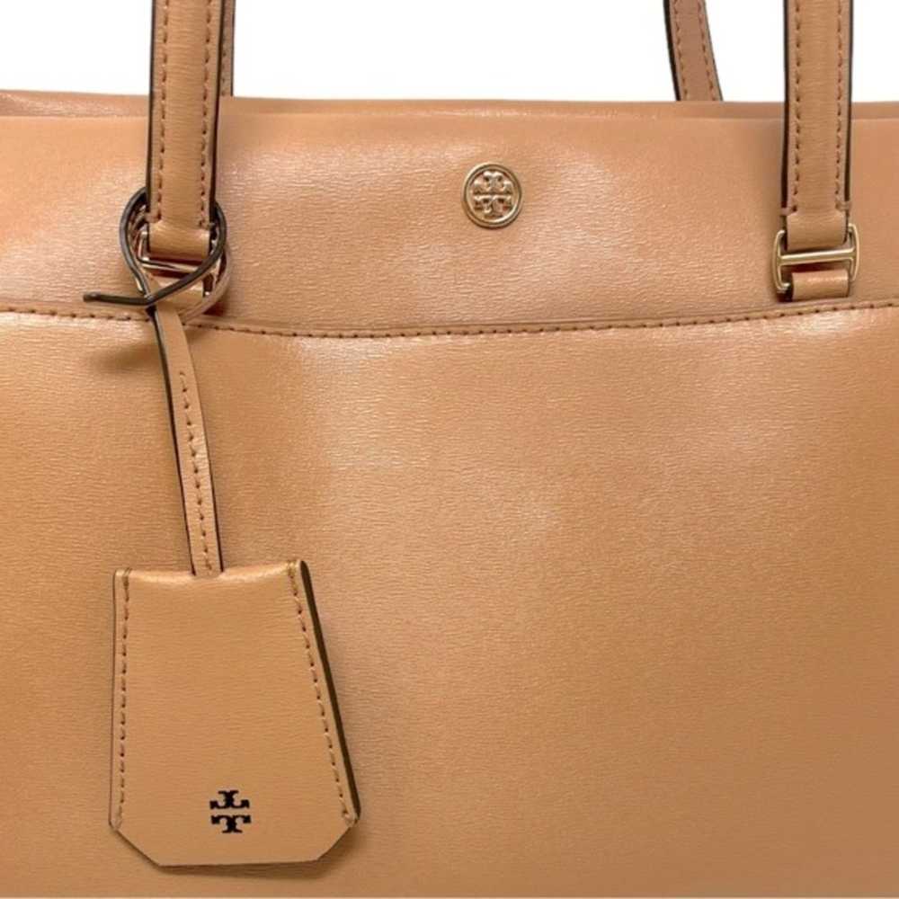 Tory Burch Parker Tote Leather Shoulder Bag Tan C… - image 7