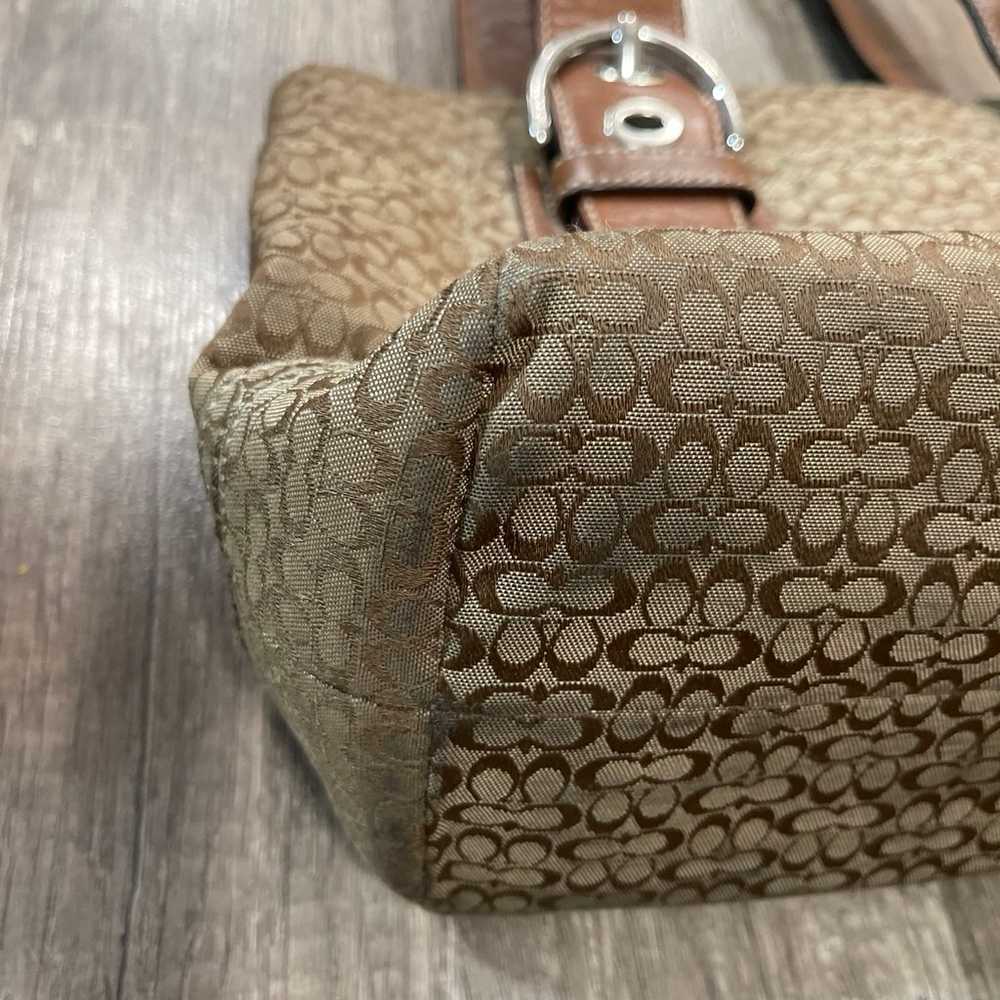 Vintage Coach SoHo satchel jacquard monogram tan … - image 11