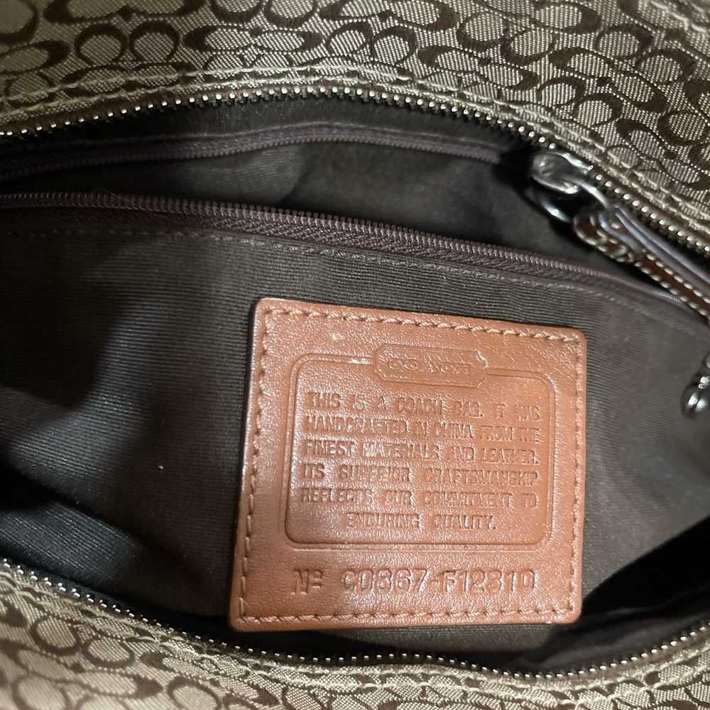 Vintage Coach SoHo satchel jacquard monogram tan … - image 5