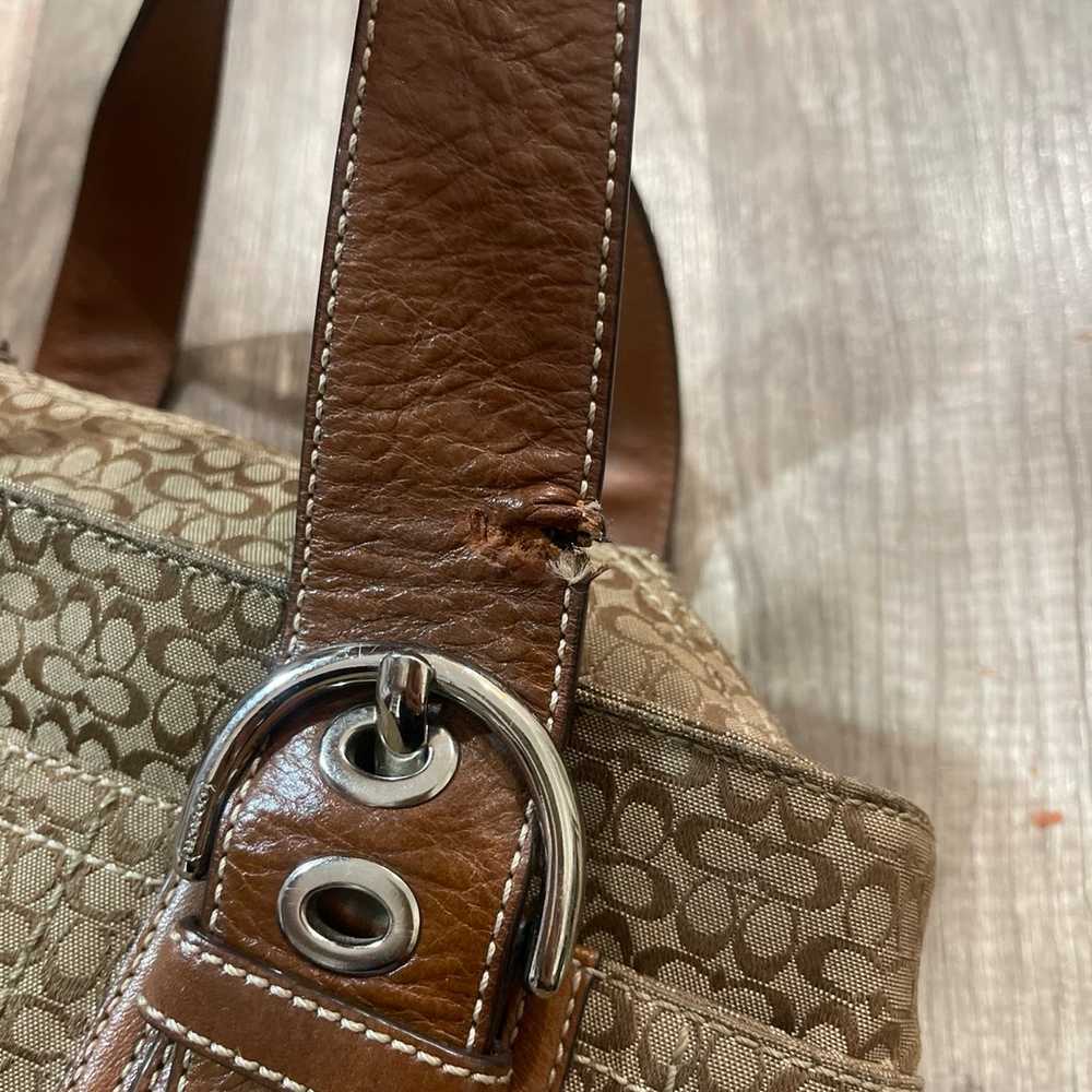 Vintage Coach SoHo satchel jacquard monogram tan … - image 6