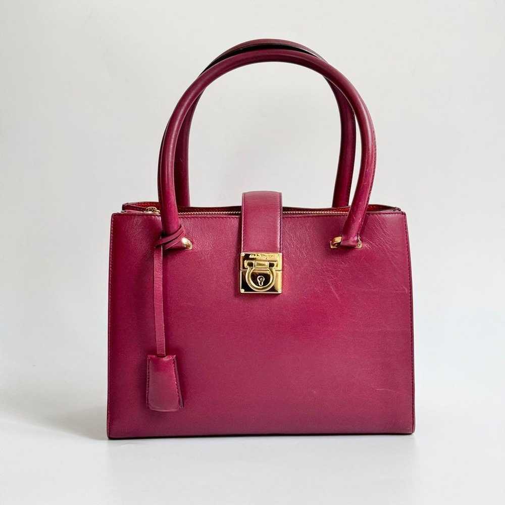 Ferragamo Gancini Handbag ♡ Raspberry Color Leath… - image 2