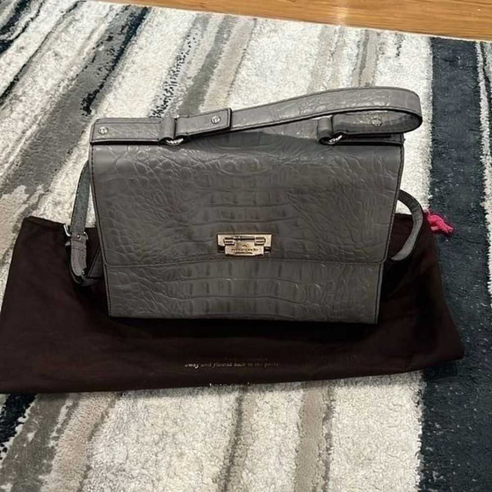 Gray Alligator Embossed Kate Spade tote - image 3