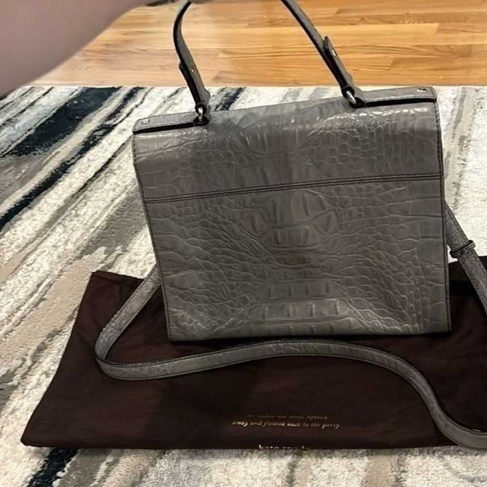 Gray Alligator Embossed Kate Spade tote - image 4