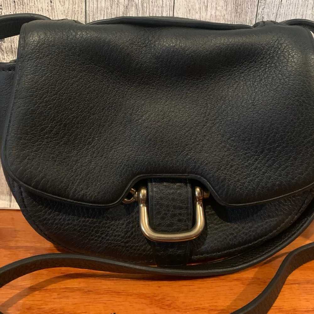 Vintage J Crew Black Leather Crossbody - image 12