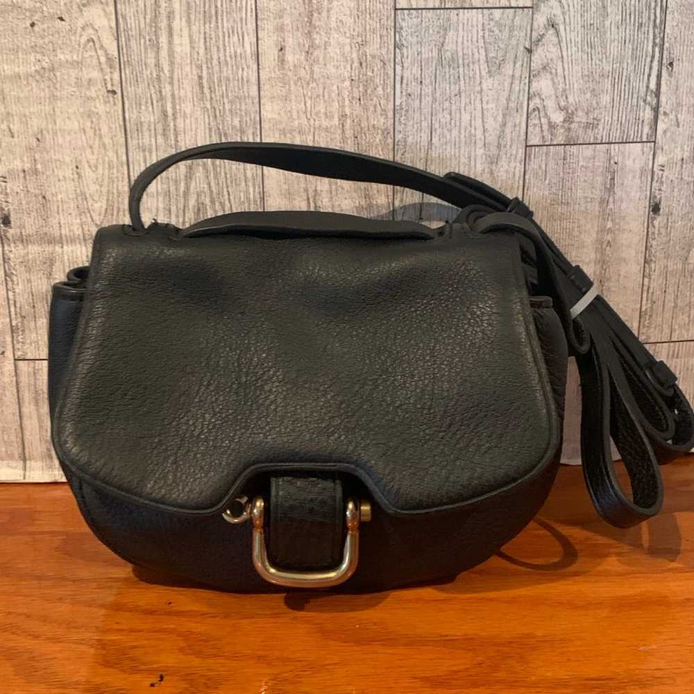 Vintage J Crew Black Leather Crossbody - image 1