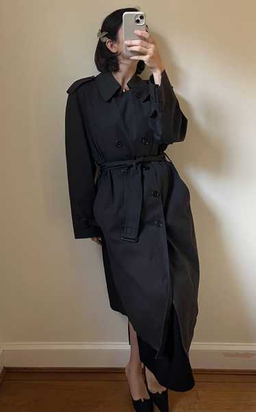 Vintage Classic Black Belted Trench Coat