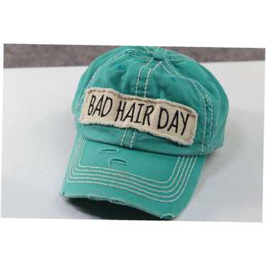 Vintage Bad Hair Day Hat Adjustable Turquoise Dis… - image 1