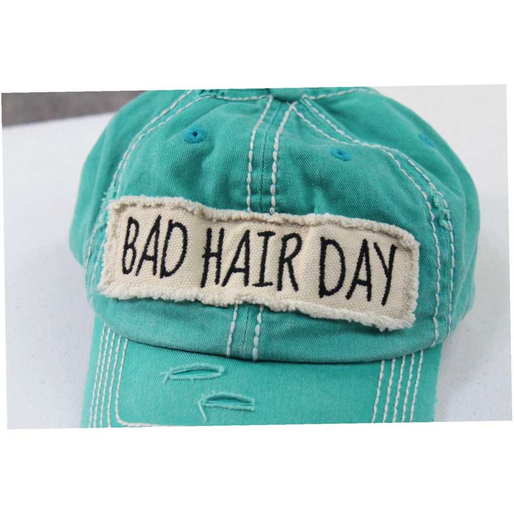 Vintage Bad Hair Day Hat Adjustable Turquoise Dis… - image 2