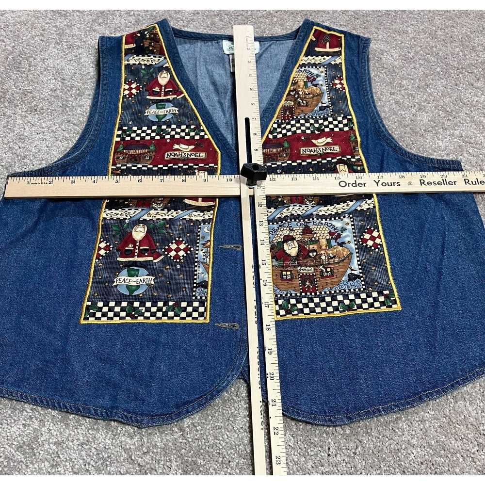 Other Vintage Quacker Factory Denim Christmas Ves… - image 5