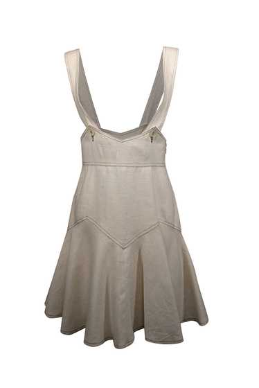 Anna Sui - Ivory Linen Sleeveless Overall Dress Sz