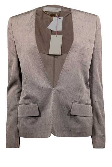 Stella McCartney - Grey Silk Collarless Blazer Sz 