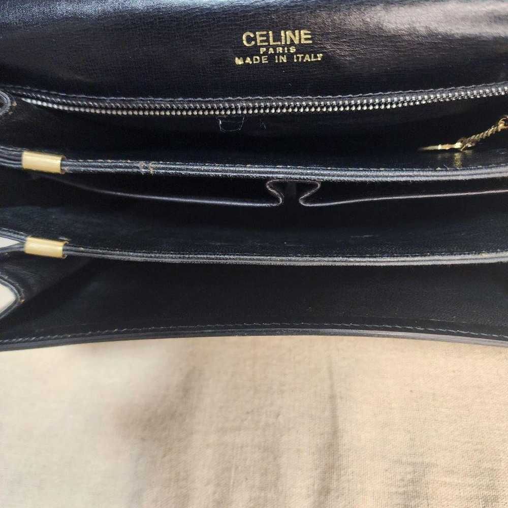 CELINE Black Leather Shoulder Bag Vintage - image 9