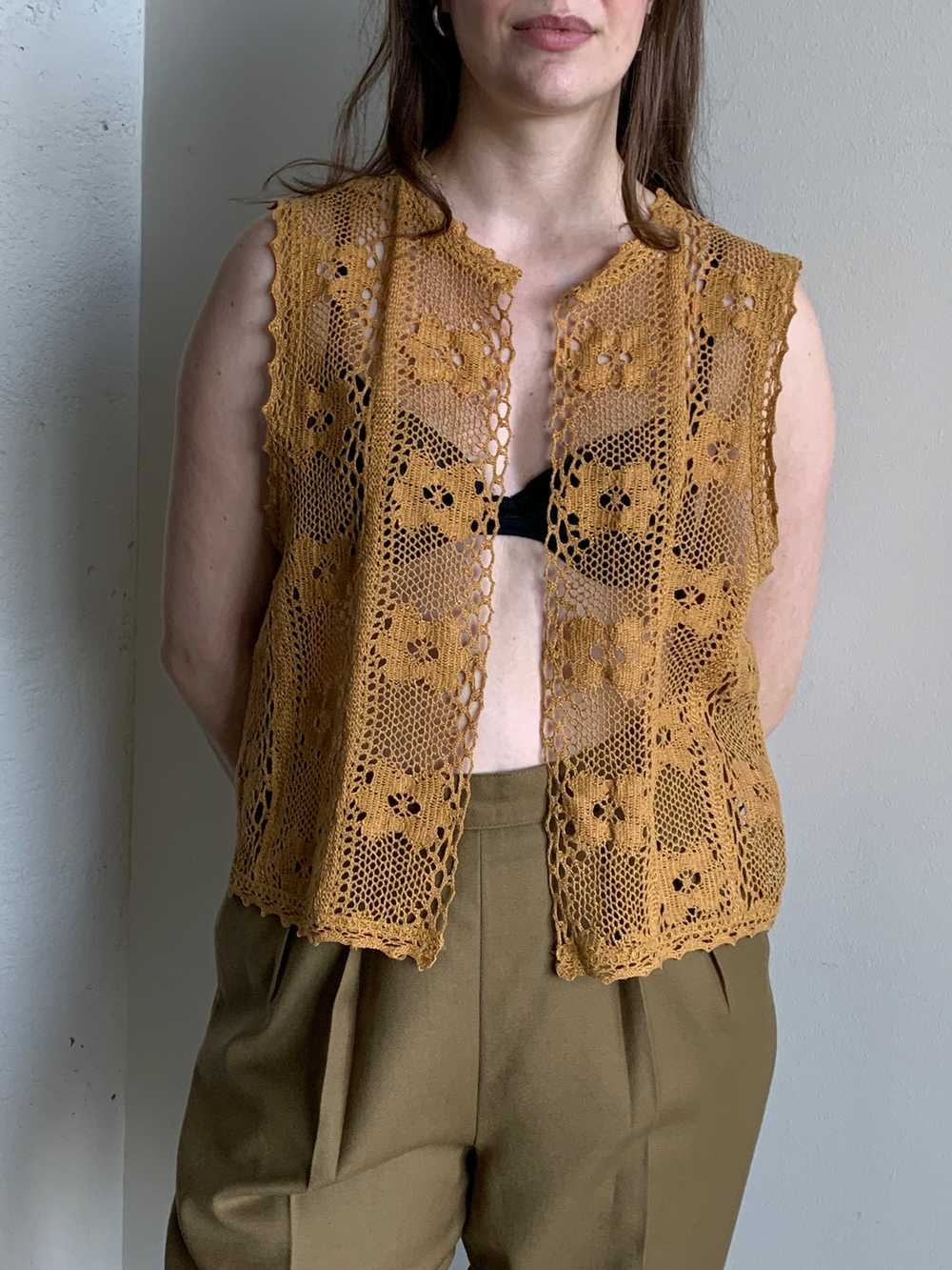 Issey Miyake crochet vest - image 1