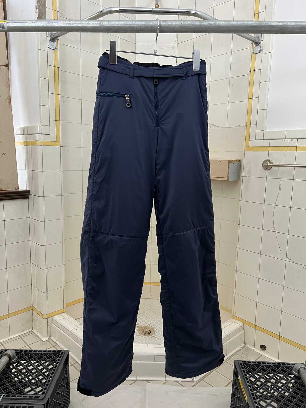 2000s Armani Navy Futuristic Padded Nylon Pants - image 1