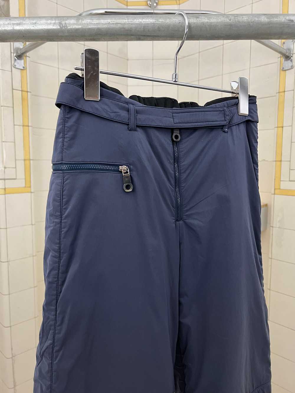 2000s Armani Navy Futuristic Padded Nylon Pants - image 2