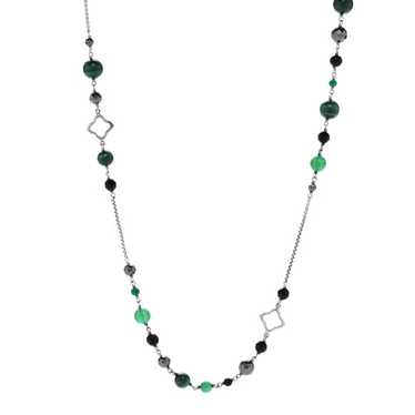 DAVID YURMAN Sterling Silver Black Onyx Malachite… - image 1