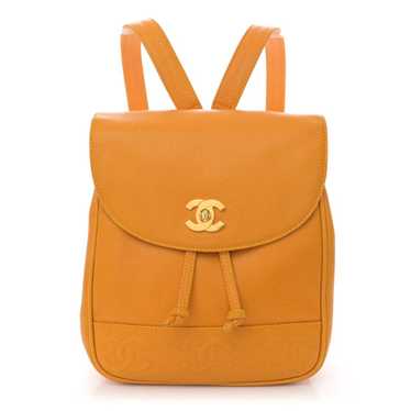 CHANEL Caviar CC Backpack Yellow - image 1