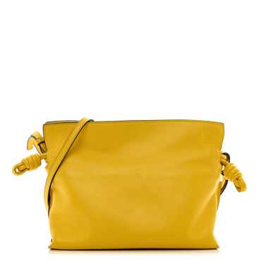 LOEWE Calfskin Mini Flamenco Knot Clutch Mustard