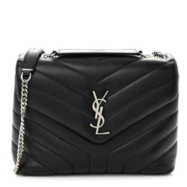 SAINT LAURENT Calfskin Y Quilted Monogram Small Lo