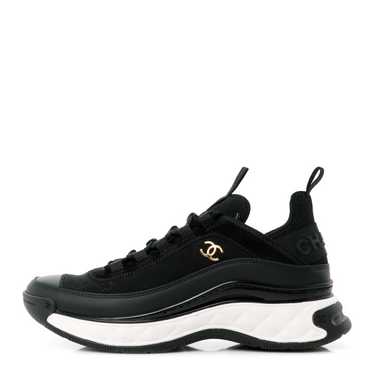 CHANEL Velvet Calfskin Mixed Fibers CC Sneakers 38