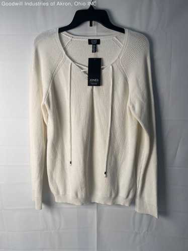 NWT Jones New York Women's Ivory Tie Front Sweater