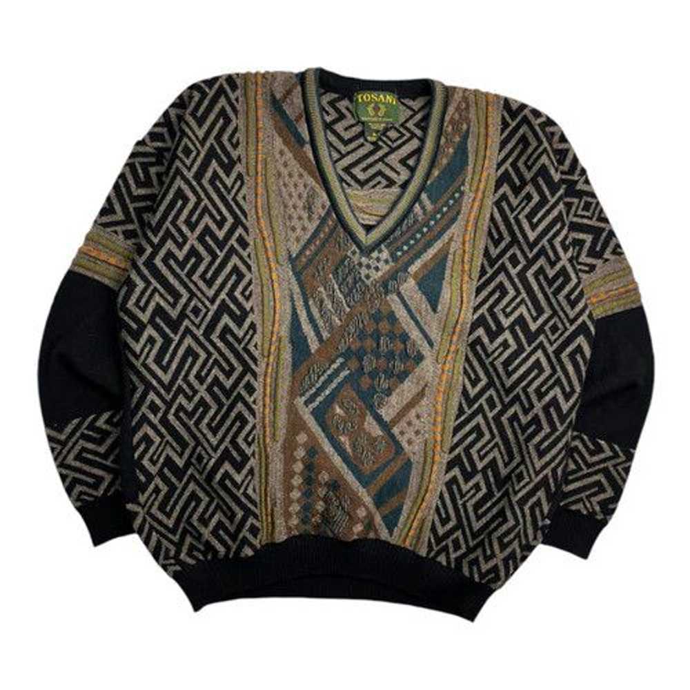 Vintage Vintage Tosani V-Neck 3D Multi-Patterned … - image 1