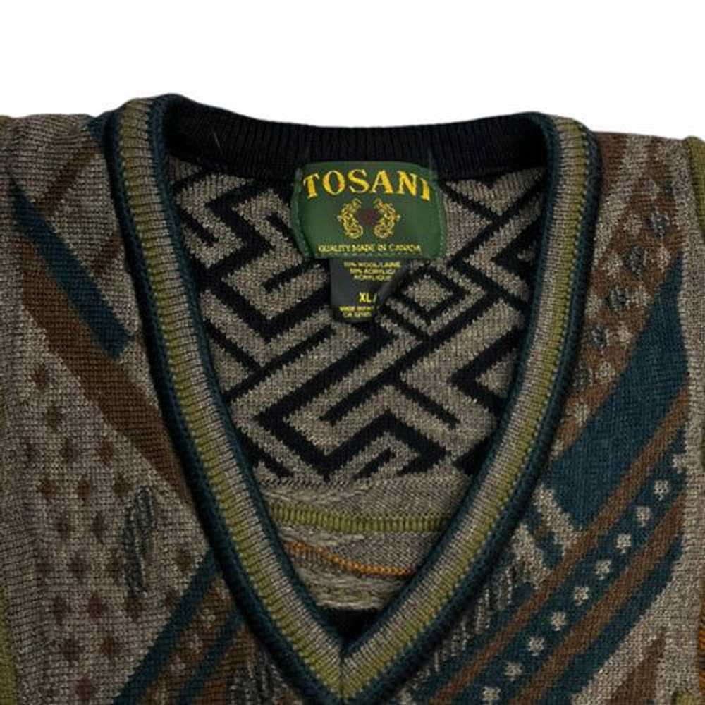 Vintage Vintage Tosani V-Neck 3D Multi-Patterned … - image 5