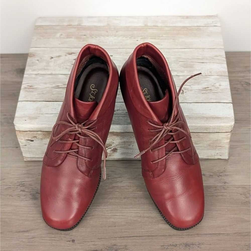 St Johns Bay Vintage Red Leather Ankle Boots Wome… - image 6