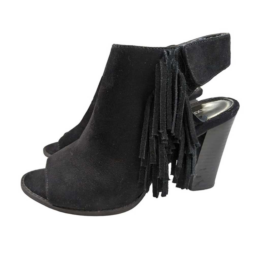 Express Bootie Womens 7 High Heel Tassel Black Fa… - image 1