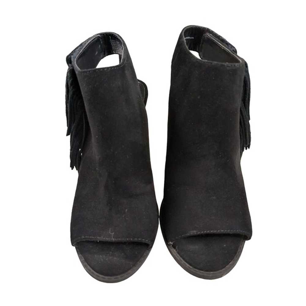 Express Bootie Womens 7 High Heel Tassel Black Fa… - image 2