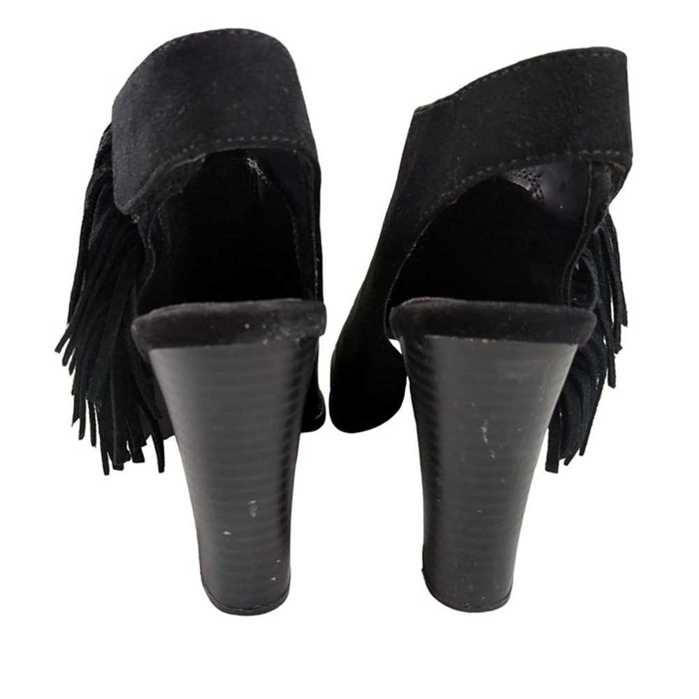 Express Bootie Womens 7 High Heel Tassel Black Fa… - image 5