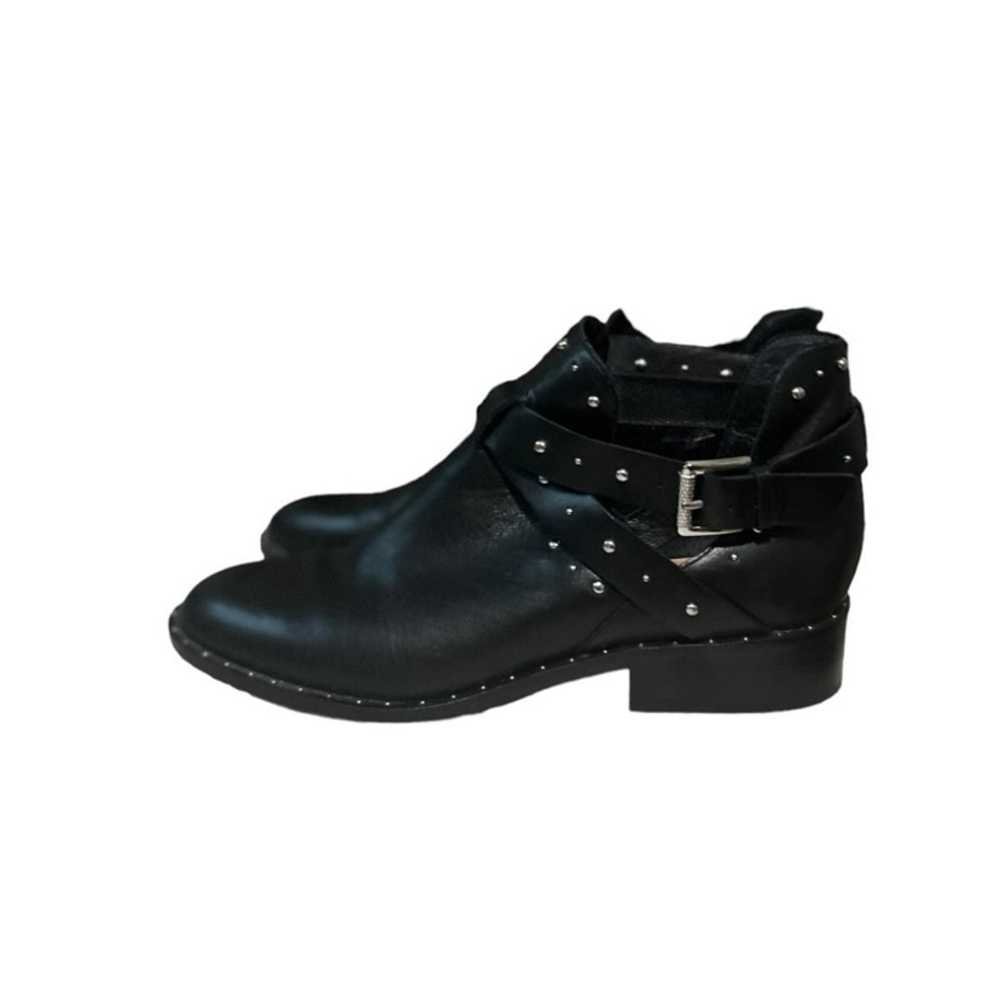 Halogen Black Leather Sudded Bootie 10M - image 1