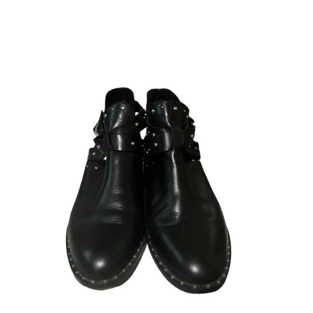 Halogen Black Leather Sudded Bootie 10M - image 2