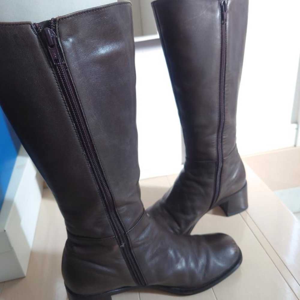 [MARGARET HOWELL] Leather Long Boots Brown [24cm] - image 2