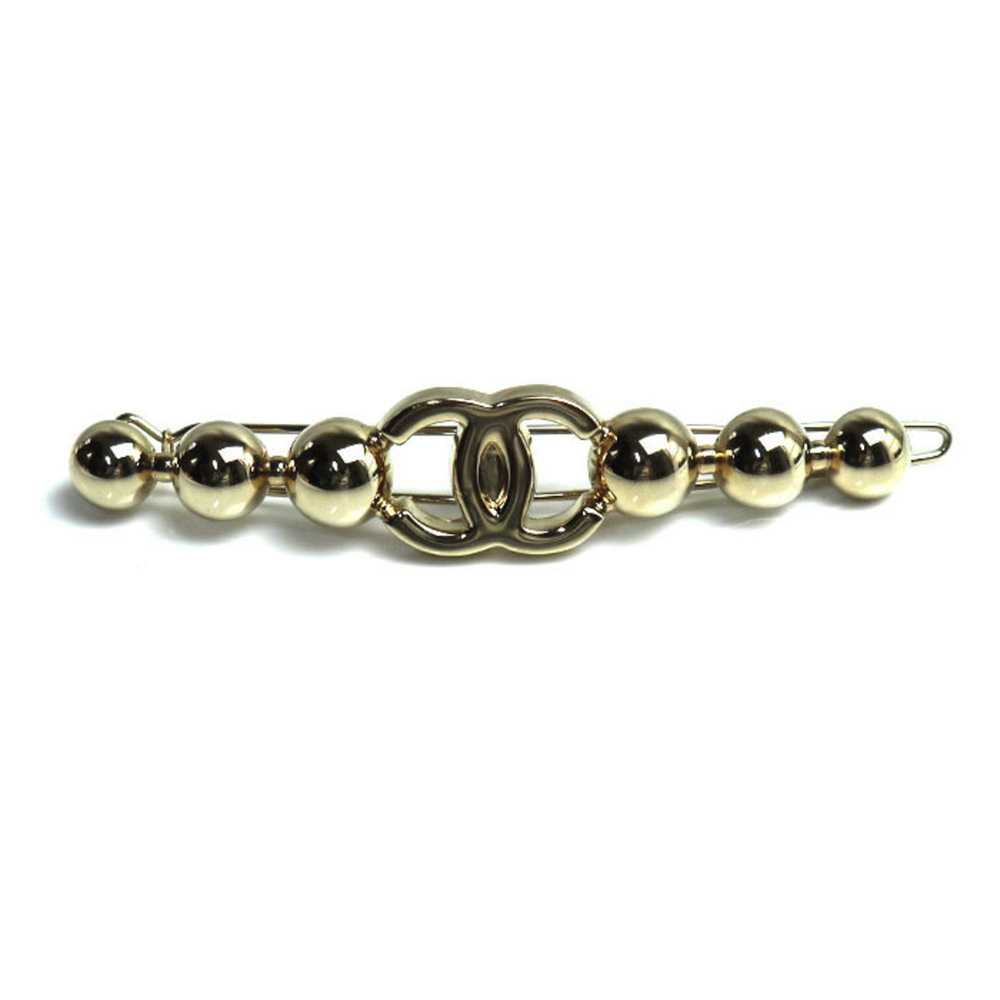 Chanel CHANEL Metal Coco Mark Gold Hair Clip Barr… - image 1