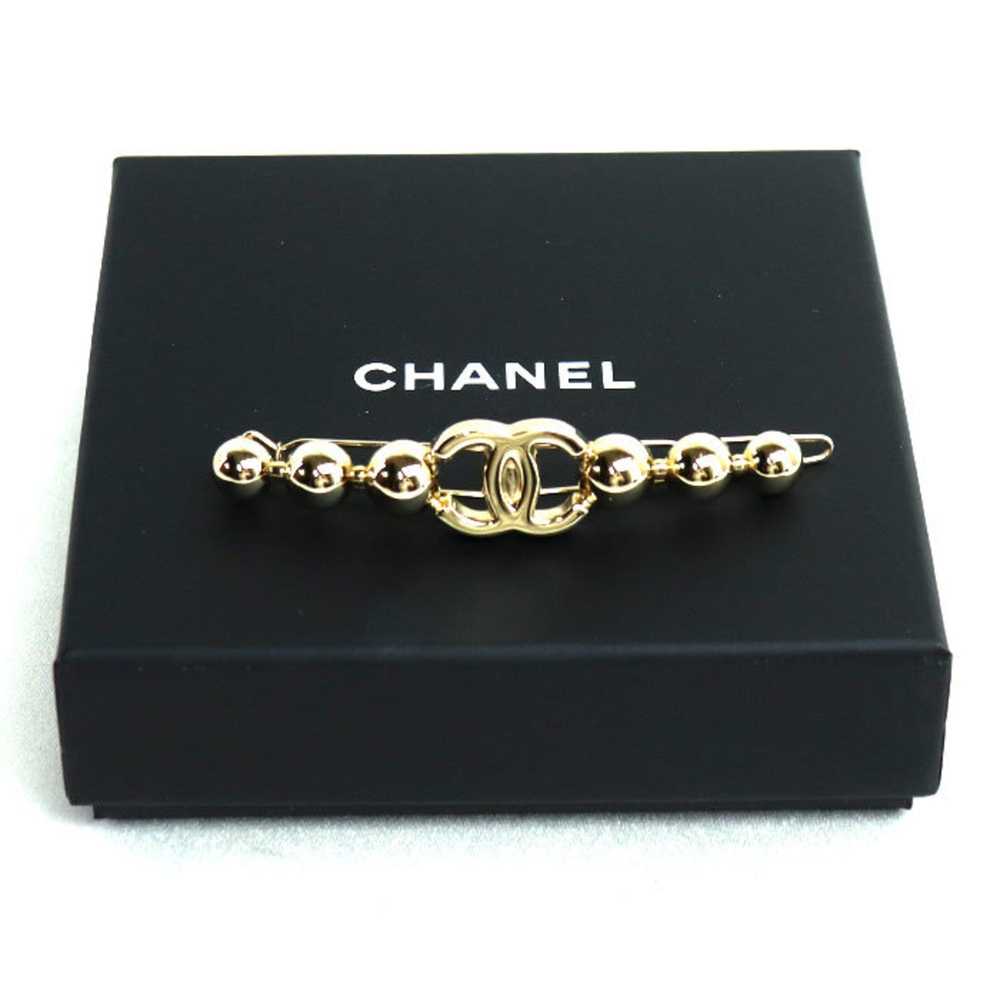 Chanel CHANEL Metal Coco Mark Gold Hair Clip Barr… - image 6