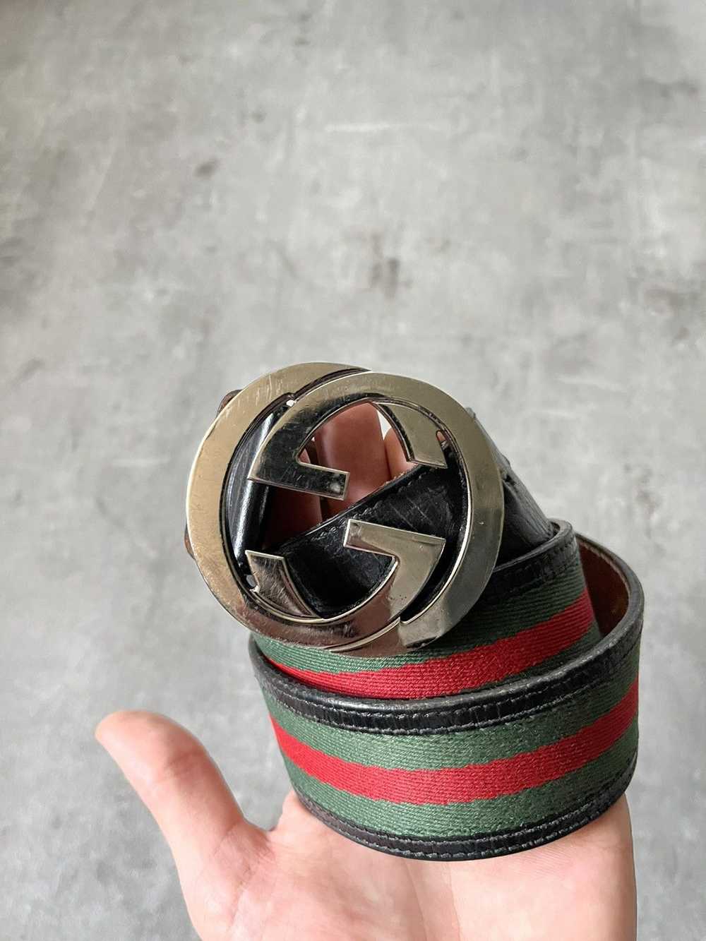 Gucci × Luxury × Vintage Gucci GG leather belt gr… - image 2