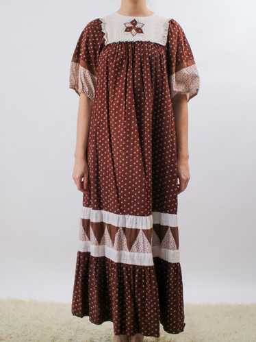 1970s Homemade Bohemian Maxi Tent Dress