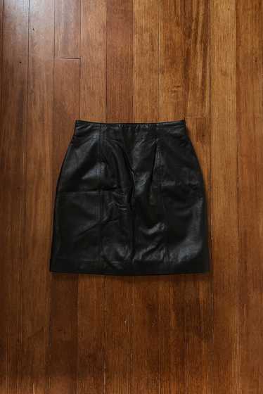 1990's WILSONS BLACK LEATHER MINI SKIRT | SIZE S