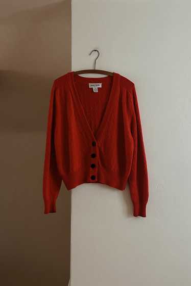 1990's RED COTTON KNIT CARDIGAN