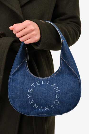 Stella McCartney Denim Small Logo Eco Hobo Shoulde