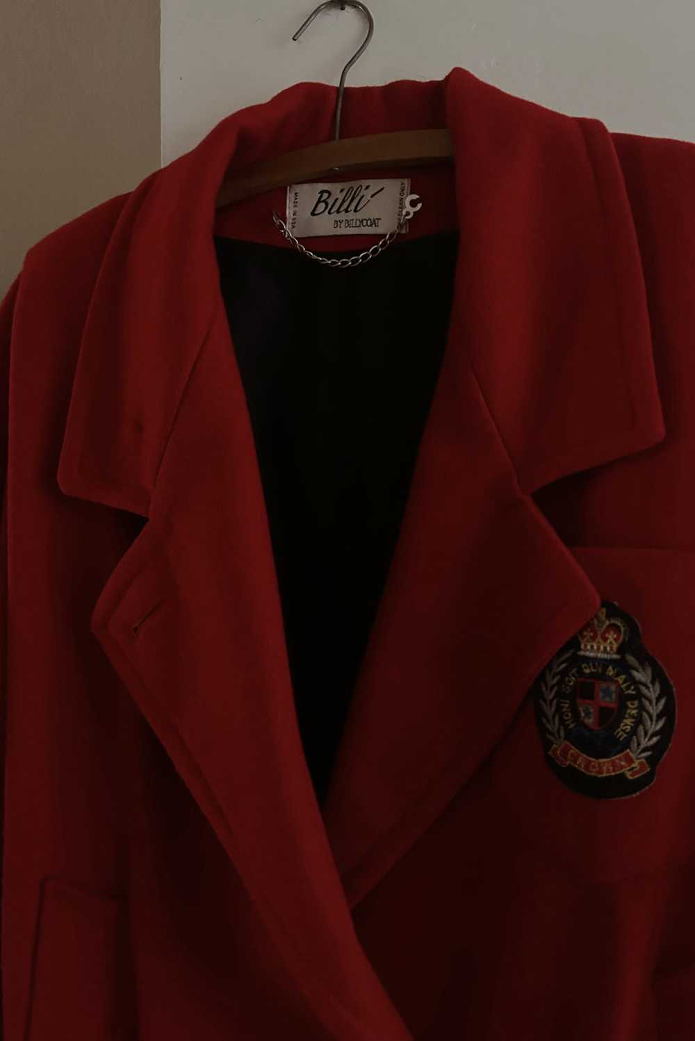 EARLY 1990's CHERRY WOOL CRESTED JACKET - image 3