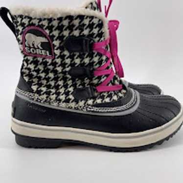 Buy Sorel Womens Tivoli Pink Black Plaid Houndstooth Waterproof Snow Boot sz 6