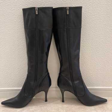 DIANA  
Black Leather Long Boots High Heel