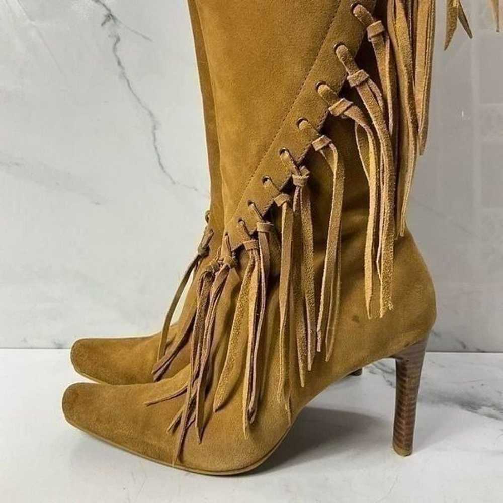 MIA Metcalf Suede Leather Fringe Tall Heel Boots - image 3