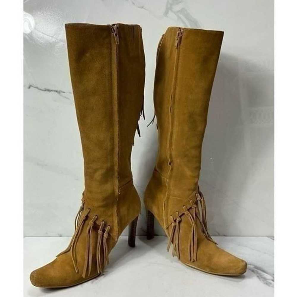 MIA Metcalf Suede Leather Fringe Tall Heel Boots - image 5