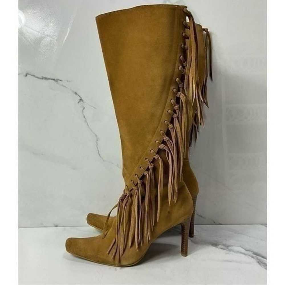 MIA Metcalf Suede Leather Fringe Tall Heel Boots - image 6