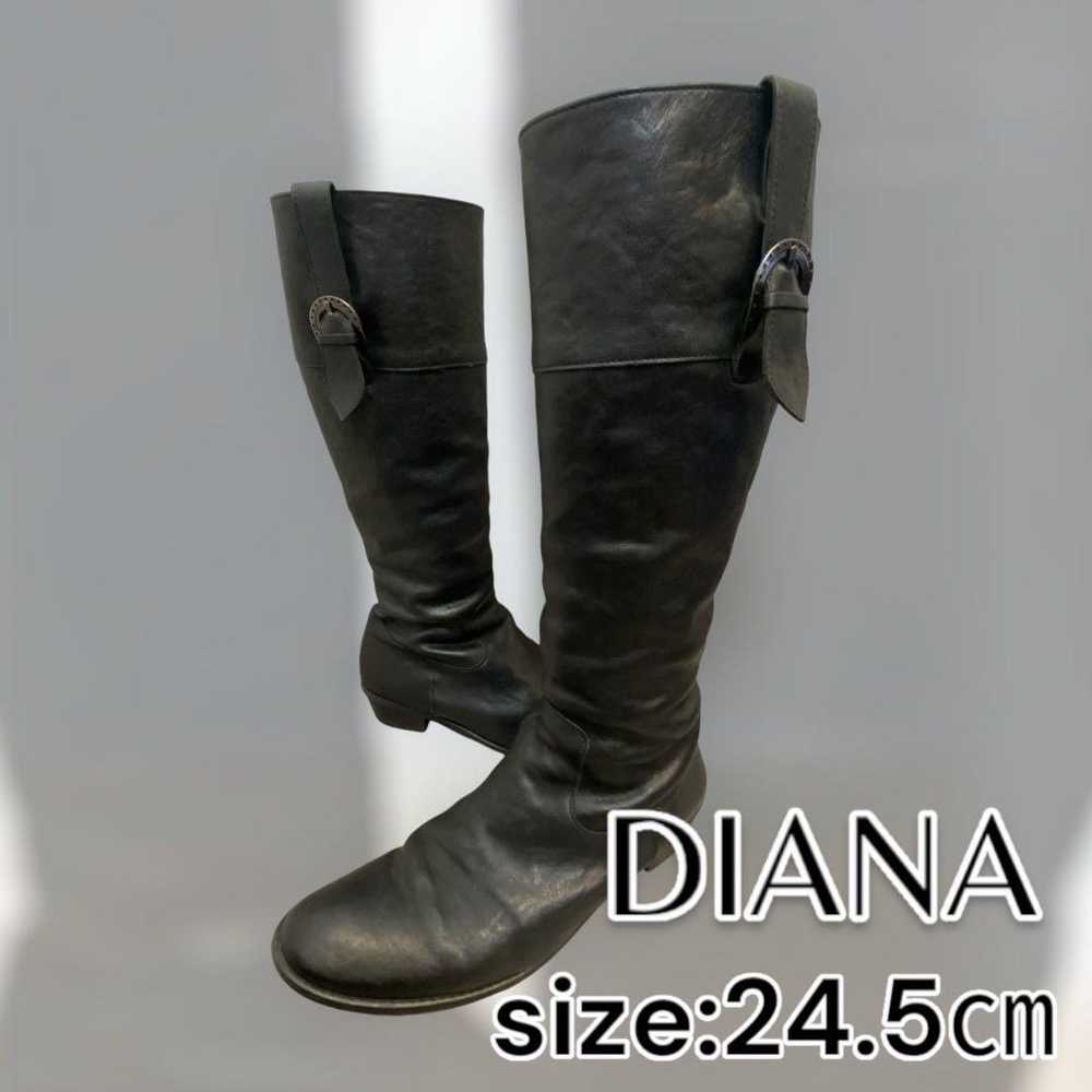 Diana Long Boots with Belt [Size 24] Black Leathe… - image 1